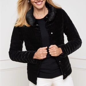 Talbots Quilted Velvet Down Jacket
